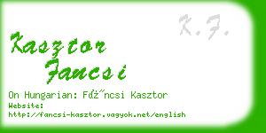 kasztor fancsi business card
